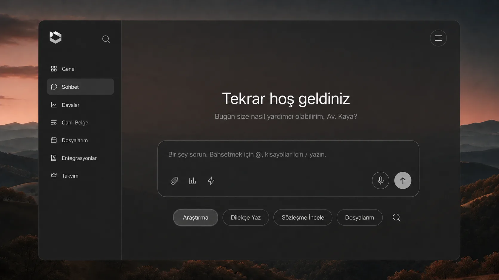 Yeldan Legal chat screen: source-linked legal answers